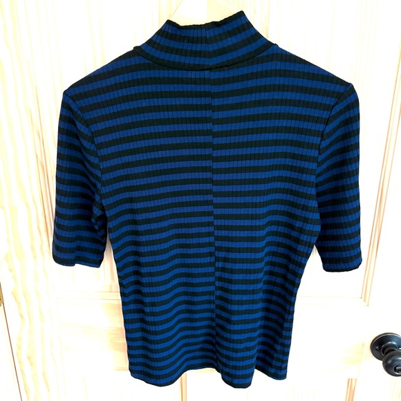 Frame Striped Ribbed Turtleneck. Size Large. - Picture 2 of 9